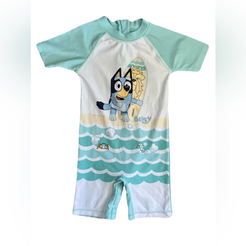 Bluey Kids Swim Rashguard - Aqua